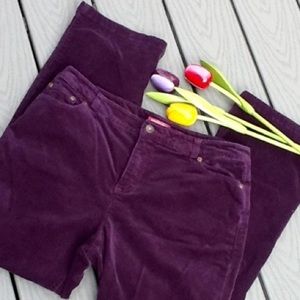 Charter Club Slim-it-Up purple corduroy je…